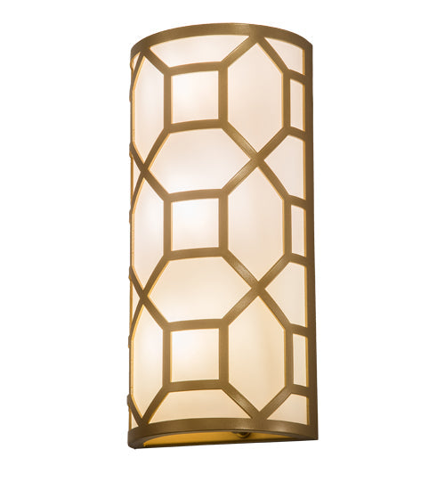 Meyda Lighting Cilindro 8" 3-Light Goldtastic Mosaic Wall Sconce With White Statuario Idalight Shade