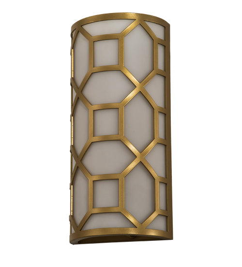 Meyda Lighting Cilindro 8" 3-Light Goldtastic Mosaic Wall Sconce With White Statuario Idalight Shade