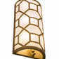 Meyda Lighting Cilindro 8" 3-Light Goldtastic Mosaic Wall Sconce With White Statuario Idalight Shade