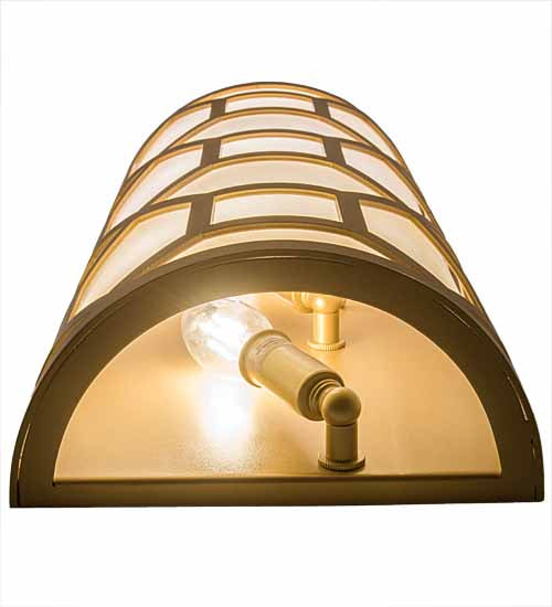 Meyda Lighting Cilindro 8" 3-Light Goldtastic Mosaic Wall Sconce With White Statuario Idalight Shade