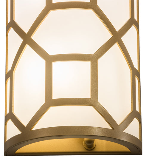 Meyda Lighting Cilindro 8" 3-Light Goldtastic Mosaic Wall Sconce With White Statuario Idalight Shade