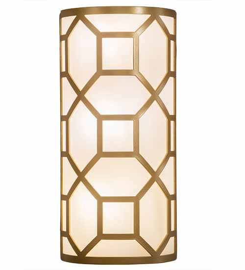 Meyda Lighting Cilindro 8" 3-Light Goldtastic Mosaic Wall Sconce With White Statuario Idalight Shade