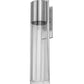 Meyda Lighting Cilindro 8" Brushed Stainless Steel Rossetto Wall Sconce With Clear Shade Glass