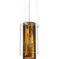 Meyda Lighting Cilindro 8" Copper Mesh Matriz Mini Pendant Light With Clear Shade Glass
