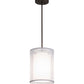 Meyda Lighting Cilindro 8" Gilded Tobacco Pendant Light With Silver Organza Textrene & Statuario Idalight Shade