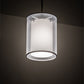 Meyda Lighting Cilindro 8" Gilded Tobacco Pendant Light With Silver Organza Textrene & Statuario Idalight Shade
