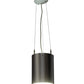 Meyda Lighting Cilindro 8" LED Brushed Stainless Steel Metal-Tex Pendant Light With White Statuario Idalight Shade Glass