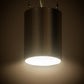 Meyda Lighting Cilindro 8" LED Brushed Stainless Steel Metal-Tex Pendant Light With White Statuario Idalight Shade Glass