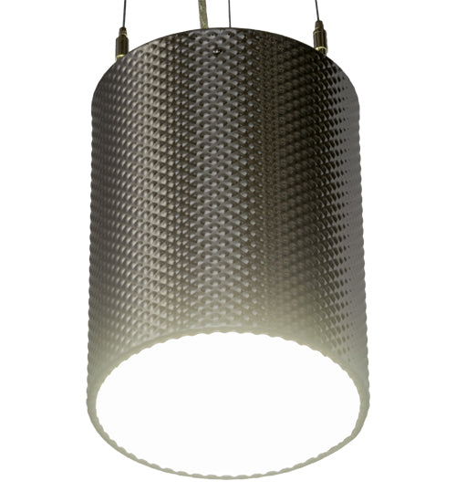 Meyda Lighting Cilindro 8" LED Brushed Stainless Steel Metal-Tex Pendant Light With White Statuario Idalight Shade Glass