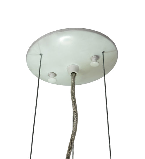 Meyda Lighting Cilindro 8" LED Brushed Stainless Steel Metal-Tex Pendant Light With White Statuario Idalight Shade Glass
