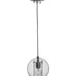 Meyda Lighting Cilindro 8" Nickel Bola Mini Pendant Light With Clear Seeded Shade Glass