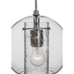Meyda Lighting Cilindro 8" Nickel Bola Mini Pendant Light With Clear Seeded Shade Glass
