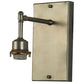 Meyda Lighting Cilindro 8" Nickel Cog Wall Sconce With Brown Fabric Shade