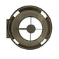 Meyda Lighting Cilindro 8" Nickel Cog Wall Sconce With Brown Fabric Shade