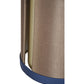 Meyda Lighting Cilindro 8" Nickel Cog Wall Sconce With Brown Fabric Shade