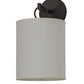 Meyda Lighting Cilindro 8" Oil Rubbed Bronze Campbell Wall Sconce With White Eggshell Textrene Shade