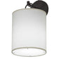 Meyda Lighting Cilindro 8" Oil Rubbed Bronze Campbell Wall Sconce With White Eggshell Textrene Shade