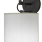 Meyda Lighting Cilindro 8" Oil Rubbed Bronze Campbell Wall Sconce With White Eggshell Textrene Shade