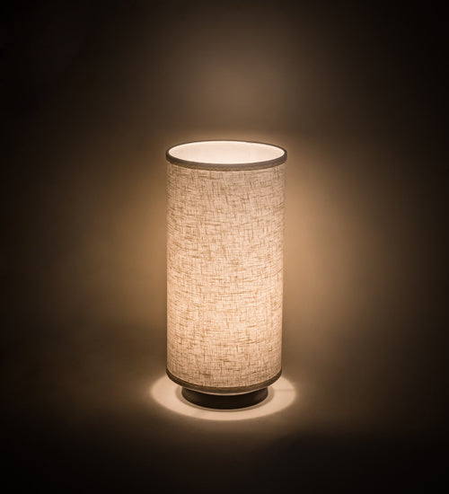 Meyda Lighting Cilindro 8" Timeless Bronze Table Lamp With Cream Textrene Shade