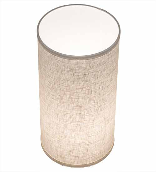 Meyda Lighting Cilindro 8" Timeless Bronze Table Lamp With Cream Textrene Shade