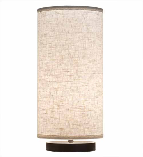 Meyda Lighting Cilindro 8" Timeless Bronze Table Lamp With Cream Textrene Shade