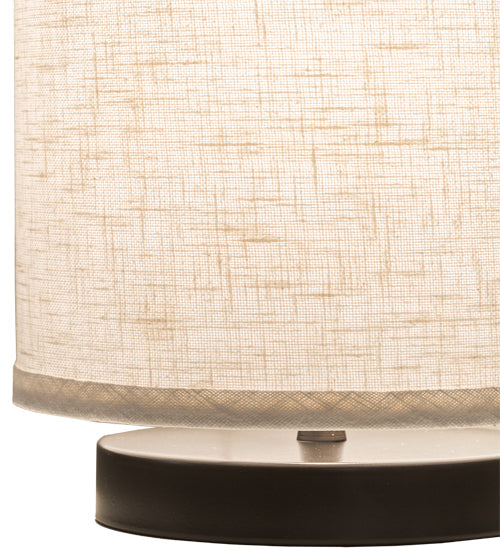 Meyda Lighting Cilindro 8" Timeless Bronze Table Lamp With Cream Textrene Shade
