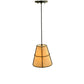 Meyda Lighting Cilindro 8" Weathered Brass Palomino Mini Pendant Light With Beige Handpainted Parchment Shade