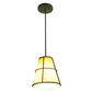 Meyda Lighting Cilindro 8" Weathered Brass Palomino Mini Pendant Light With Beige Handpainted Parchment Shade