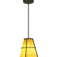 Meyda Lighting Cilindro 8" Weathered Brass Palomino Mini Pendant Light With Beige Handpainted Parchment Shade