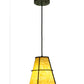 Meyda Lighting Cilindro 8" Weathered Brass Palomino Mini Pendant Light With Beige Parchment Shade