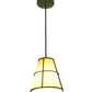 Meyda Lighting Cilindro 8" Weathered Brass Palomino Mini Pendant Light With Beige Parchment Shade
