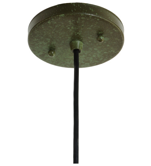 Meyda Lighting Cilindro 8" Weathered Brass Palomino Mini Pendant Light With Beige Parchment Shade