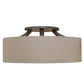 Meyda Lighting Cilindro 84" 13-Light Nortec Bronze San Luis Pendant Light With Sunbrella Dune Textrene Shade