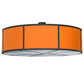 Meyda Lighting Cilindro 84" 8-Light Timeless Bronze Cross Hatch Pendant Light With Orange Textrene Shade