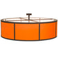 Meyda Lighting Cilindro 84" 8-Light Timeless Bronze Cross Hatch Pendant Light With Orange Textrene Shade