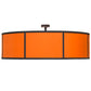 Meyda Lighting Cilindro 84" 8-Light Timeless Bronze Cross Hatch Pendant Light With Orange Textrene Shade