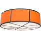 Meyda Lighting Cilindro 84" 8-Light Timeless Bronze Cross Hatch Pendant Light With Orange Textrene Shade