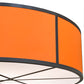 Meyda Lighting Cilindro 84" 8-Light Timeless Bronze Cross Hatch Pendant Light With Orange Textrene Shade