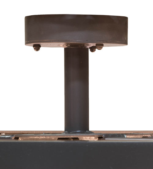 Meyda Lighting Cilindro 84" 8-Light Timeless Bronze Cross Hatch Pendant Light With Orange Textrene Shade