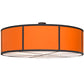 Meyda Lighting Cilindro 84" 8-Light Timeless Bronze Cross Hatch Pendant Light With Orange Textrene Shade