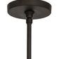 Meyda Lighting Cilindro 8"W x 40"H Oil Rubbed Bronze Corrugated Pendant Light With White Opal Shade Glass
