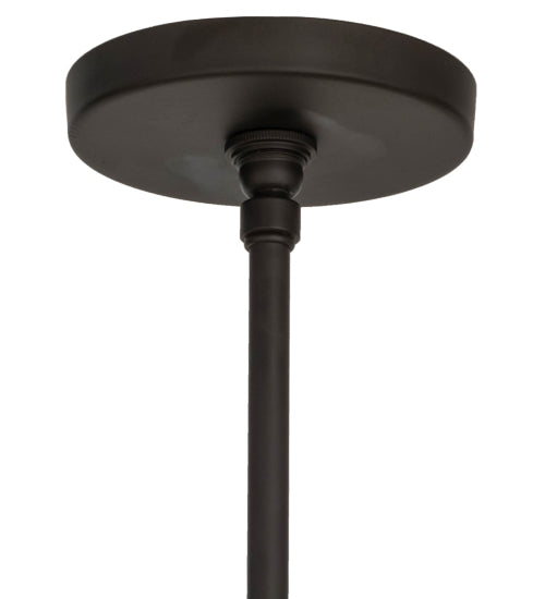 Meyda Lighting Cilindro 8"W x 40"H Oil Rubbed Bronze Corrugated Pendant Light With White Opal Shade Glass