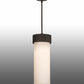 Meyda Lighting Cilindro 8"W x 40"H Oil Rubbed Bronze Corrugated Pendant Light With White Opal Shade Glass