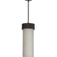 Meyda Lighting Cilindro 8"W x 40"H Oil Rubbed Bronze Corrugated Pendant Light With White Opal Shade Glass