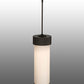 Meyda Lighting Cilindro 8"W x 40"H Oil Rubbed Bronze Corrugated Pendant Light With White Opal Shade Glass