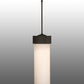 Meyda Lighting Cilindro 8"W x 40"H Oil Rubbed Bronze Corrugated Pendant Light With White Opal Shade Glass