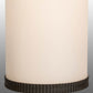 Meyda Lighting Cilindro 8"W x 40"H Oil Rubbed Bronze Corrugated Pendant Light With White Opal Shade Glass