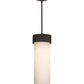 Meyda Lighting Cilindro 8"W x 40"H Oil Rubbed Bronze Corrugated Pendant Light With White Opal Shade Glass