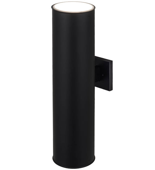 Meyda Lighting Cilindro 9" 2-Light Anodized Effect Black All Aperto Wall Sconce