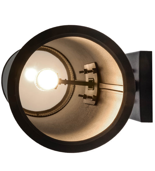 Meyda Lighting Cilindro 9" 2-Light Anodized Effect Black All Aperto Wall Sconce